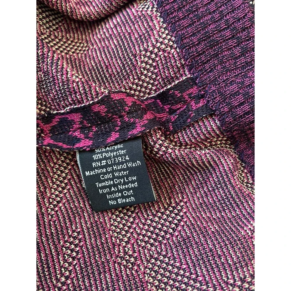 NWT Misook‎ Pink Black Houndstooth Floral Knit Blazer Jacket Cardigan XL, $398